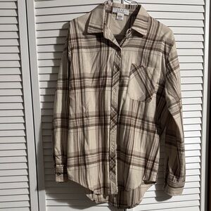 L.L. Bean Women's Plaid Button Down Shirt - Brown